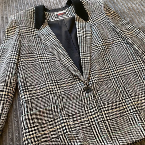 Vintage Morgan Taylor Blazer! Plaid padded jacket w/ pockets. Sz: 14 - Picture 3 of 16